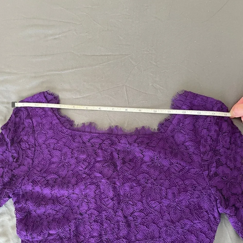 NWOT DVF Zaria Lace Dress Purple Women Size 0
